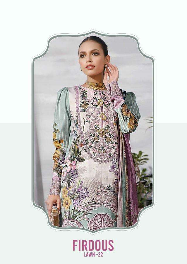 DEEPSY SUITS FIRDOUS LAWN 22 DESIGNER PURE COTTON EMBROIDERED SUITS IN WHOLESALE RATE
