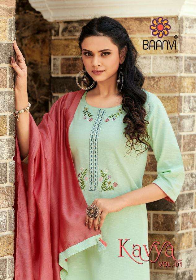 R studio Baanvi  Kavya designer Limca Heavy cotton with Embroidery Readymade Party wear suits in wholesale rate 