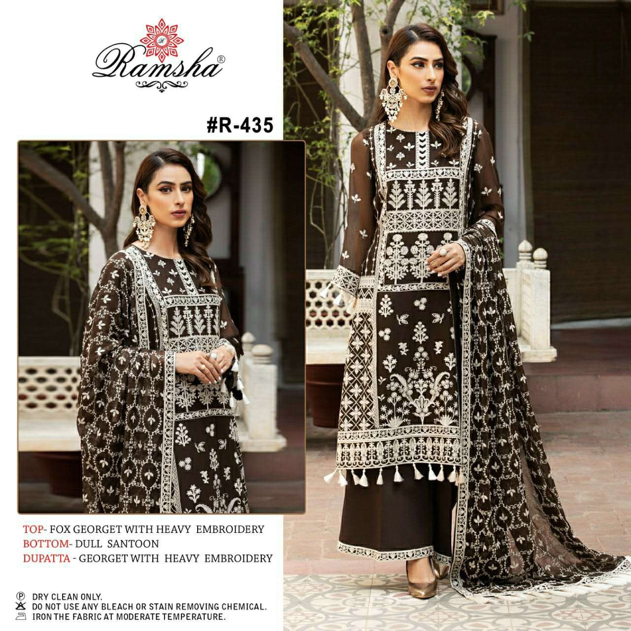 Ramsha R 435  Net with Heavy Embroidery Pakistani style Full Work party wear Suits in Singles in Wholesale Rate
