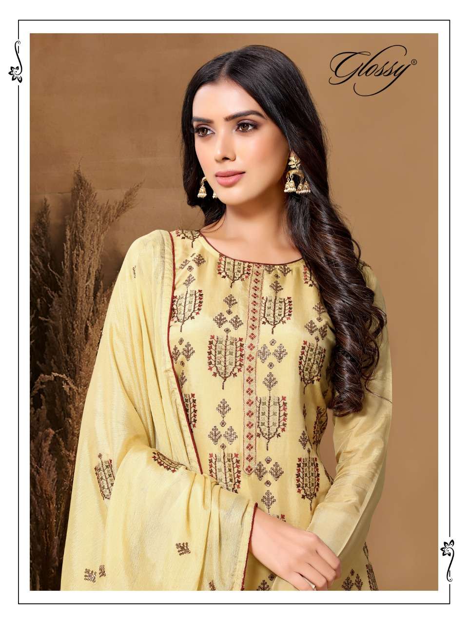 GLOSSY NATASA DESIGNER SEQUENCE WORK WITH VISCOSE UPADA EMBROIDERED SUITS IN WHOLESALE RATE