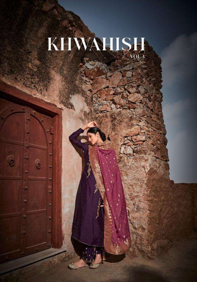 KARMA KHWAHISH VOL 3 DESIGNER MODAL SILK EMBROIDERED SUITS IN WHOLESALE RATE