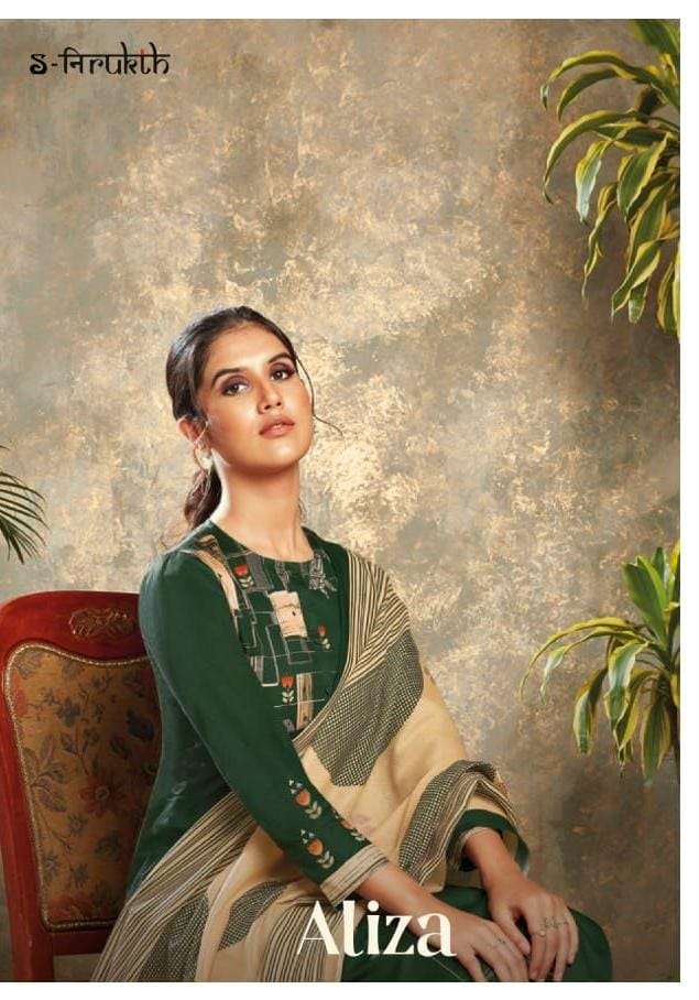 S-NIRUKHT ALIZA DESIGNER MIRROR WORK WITH COTTON SATIN PRINTED SUITS IN WHOLESALE RATE