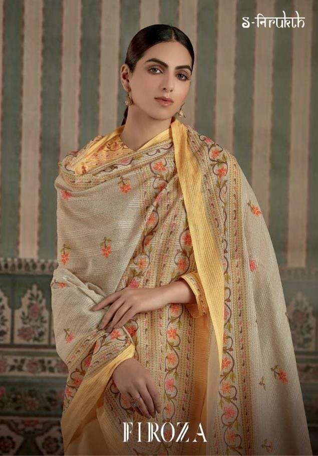 S-NIRUKHT FIROZA DESIGNER MIRROR WORK CAMBRIC SUITS IN WHOLESALE RATE