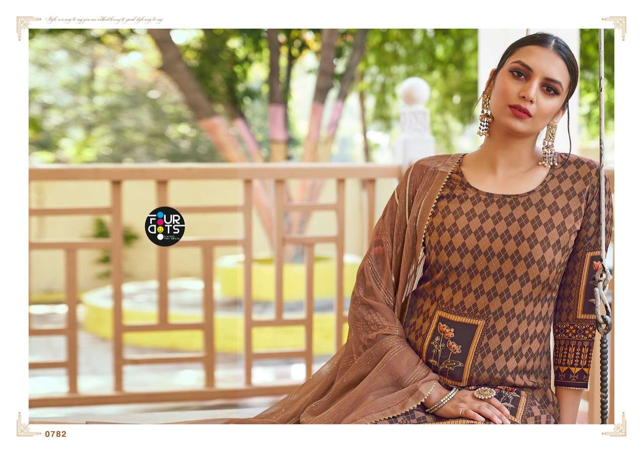 FOURDOTS PAAHI DESIGNER SEQUENCE WORK WITH PARAMPARA WEAVING SUITS IN WHOLESALE RATE
