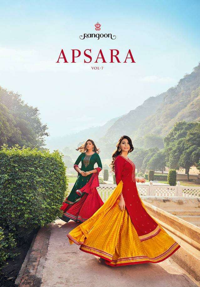 KESSI RANGOON APSARA VOL 7 DESIGNER RAYON EMBROIDERED READYMADE SUITS IN WHOLESALE RATE