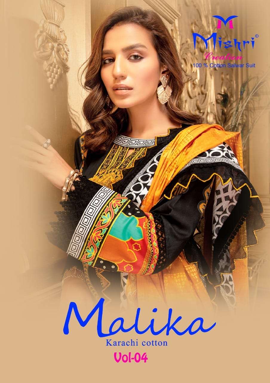 MISHRI MALIKA VOL 4 DESIGNER COTTON PRINTED DAILY WEAR SUITS IN WHOLESALE RATE
