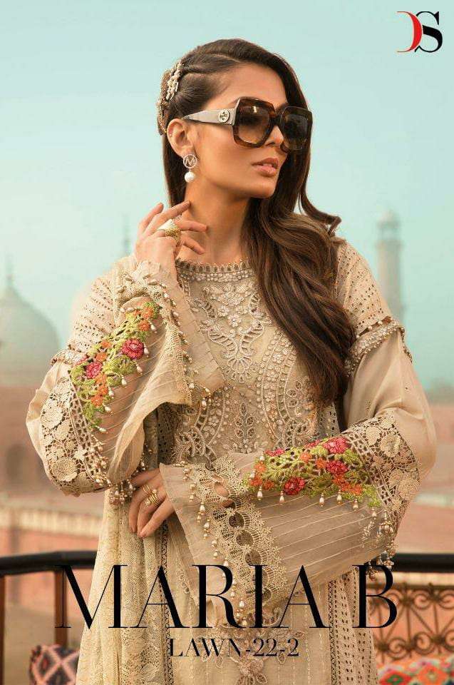 DEEPSY SUITS MARIA B LAWN 22 2 DESIGNER COTTON EMBROIDERED SUITS IN WHOLESALE RATE
