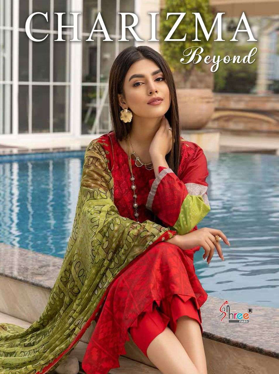 SHREE FAB CHARIZMA BEYOND DESIGNER SELF EMBROIDERY WITH COTTON PRINTED SUITS IN WHOLESALE RATE