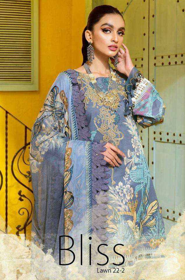 DEEPSY SUITS BLISS LAWN 22-2 DESIGNER COTTON EMBROIDERED SUITS IN WHOLESALE RATE