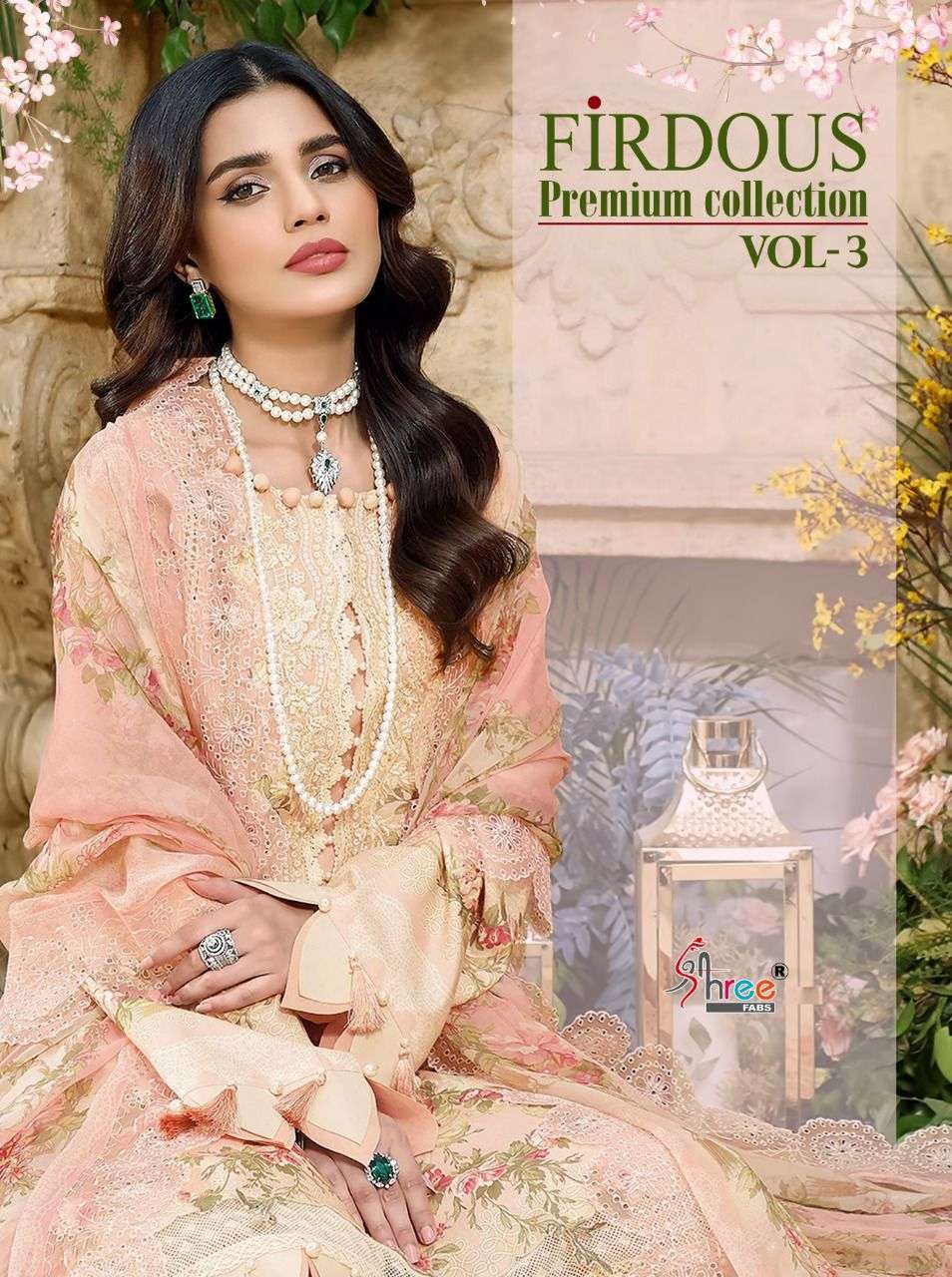 SHREE FAB FIRDOUS PREMIUM COLLECTION VOL 3 DESIGNER EXCLUSIVE EMBROIDERY WITH COTTON PRINTED SUITS IN WHOLESALE RATE