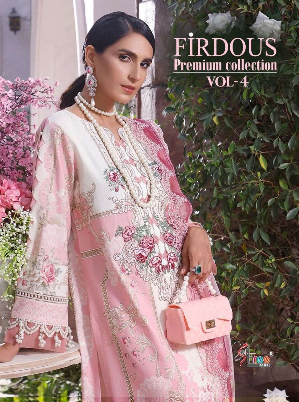 SHREE FAB FIRDOUS PREMIUM COLLECTION VOL 4 DESIGNER EXCLUSIVE EMBROIDERY WITH COTTON PRINTED PARTY WEAR SUITS IN WHOLESALE RATE