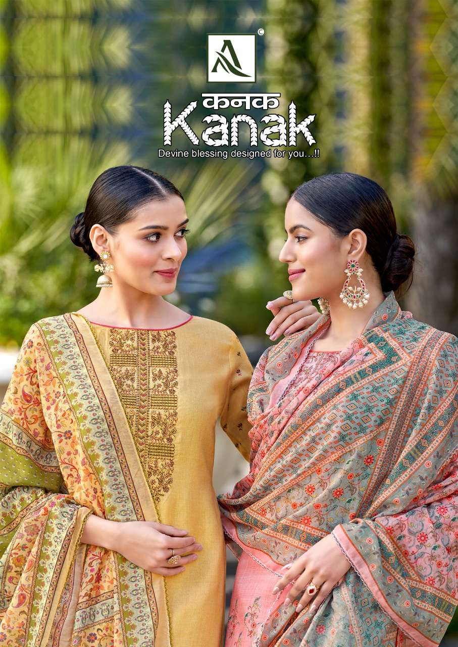 ALOK SUIT KANAK DESIGNER SWAROVSKI DIAMOND WORK AND EMBROIDERY WORK WITH JAM COTTON DIGITAL PRINTED SUITS IN WHOLESALE RATE