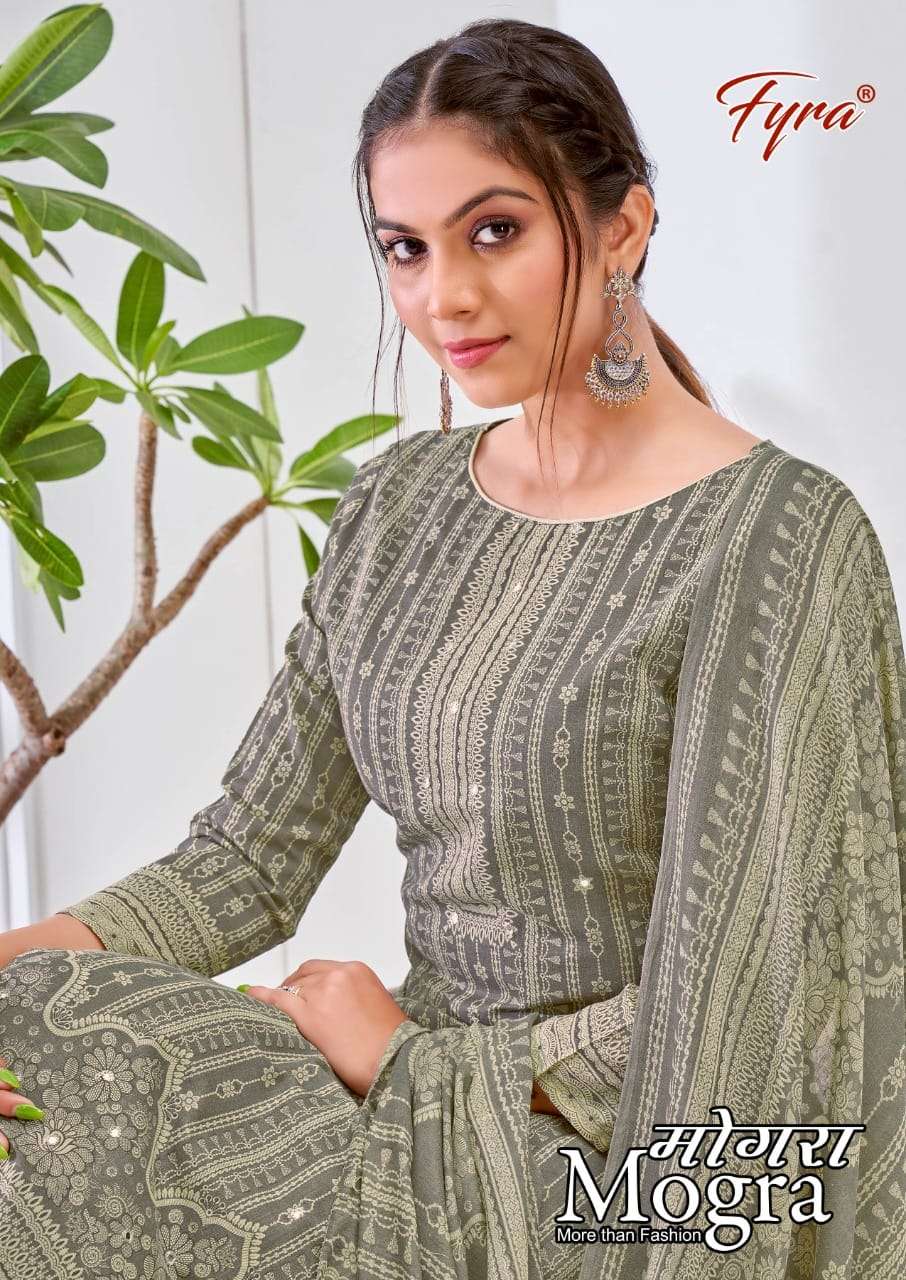 FYRA MOGRA DESIGNER MIRROR WORK WITH COTTON PRINTED SUITS IN WHOLESALE RATE 