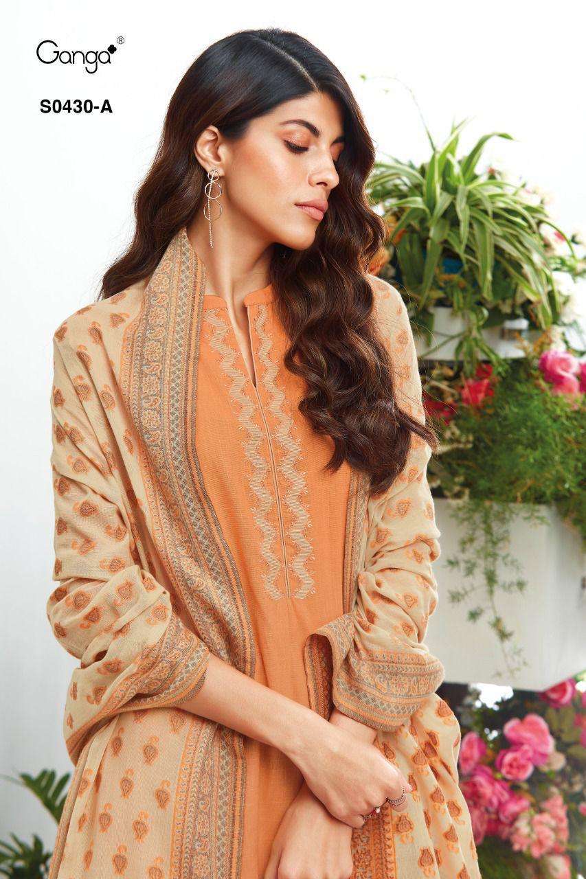 GANGA TANSY 430 DESIGNER HANDWORK COTTON LINEN PRINTED SUITS IN WHOLESALE RATE 