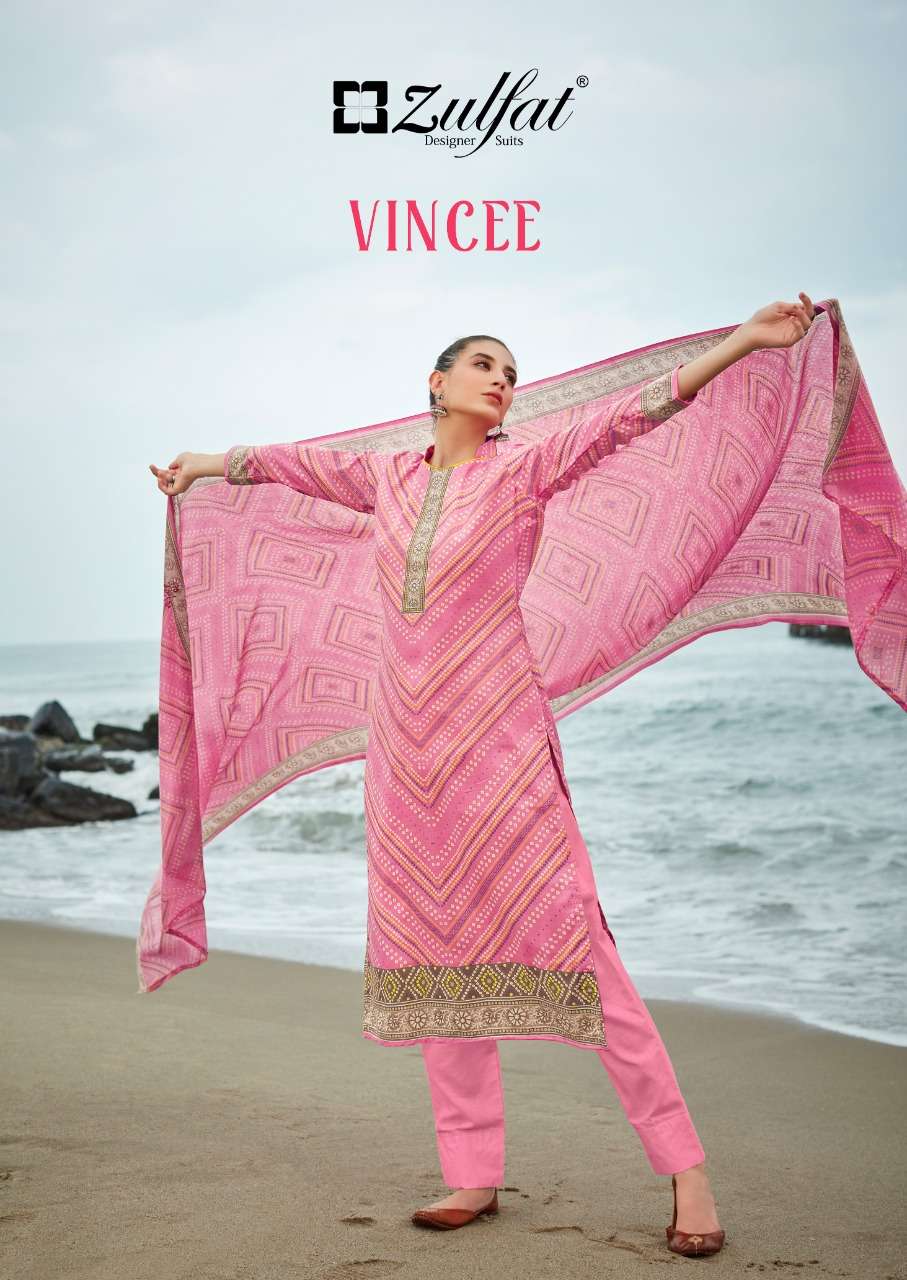 ZULFAT VINCEE DESIGNER EXCLUSIVE PRINTED COTTON DAILY WEAR SUITS IN WHOLESALE RATE