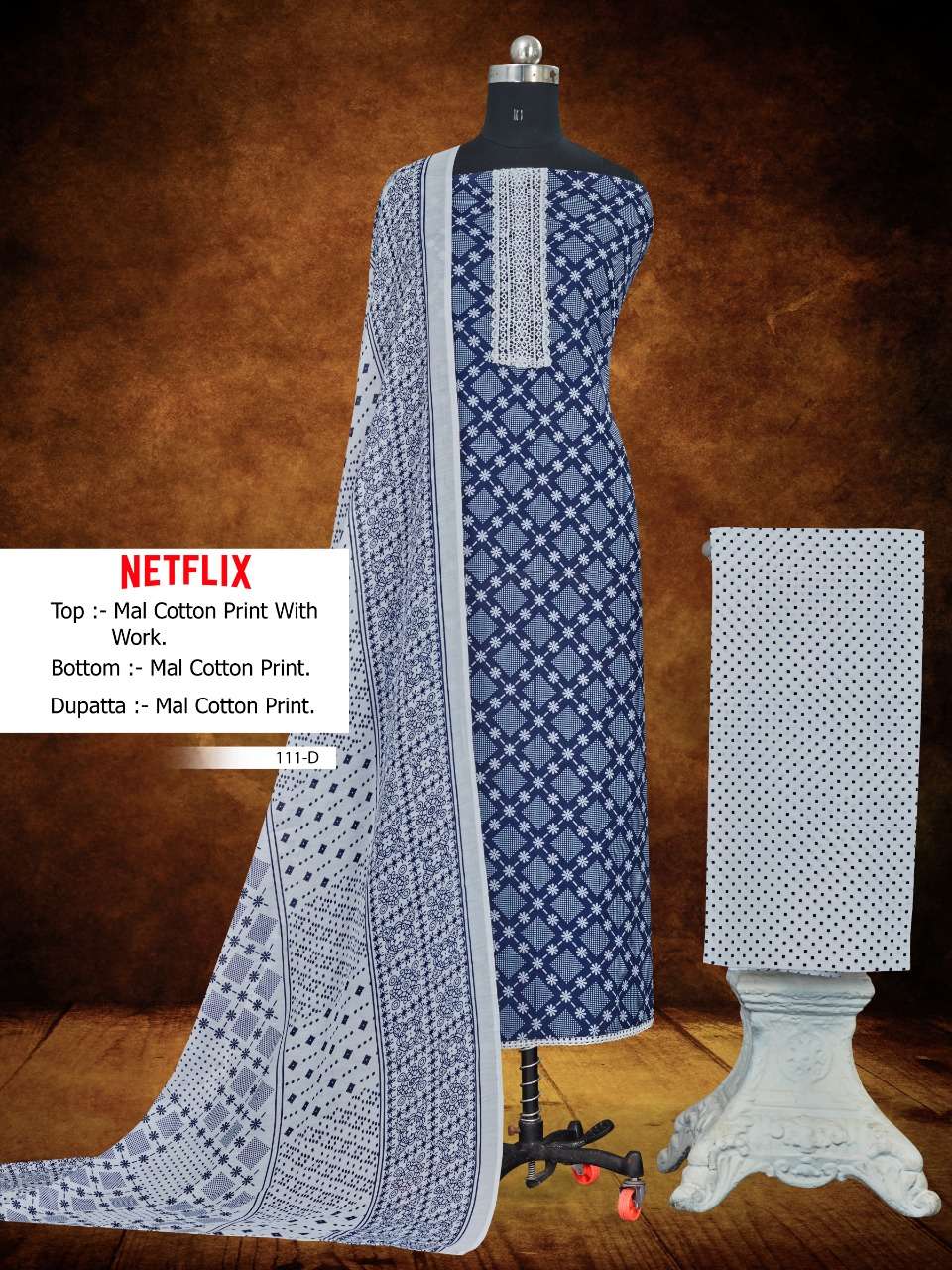 BIPSON NETFLIX 111 DESIGNER WORK WITH COTTON PRINTED SUITS IN WHOLESALE RATE 