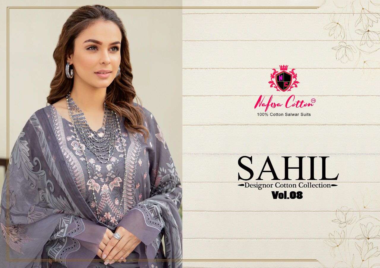NAFISHA COTTON SAHIL VOL 8 DESIGNER COTTON PRINTED DAILY WEAR SUITS IN WHOLESALE RATE 