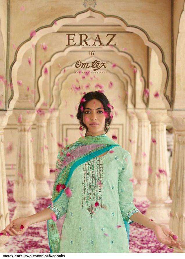 OMTEX ERAZ DESIGNER HANDWORK WITH LAWN COTTON DIGITAL PRINTED SUITS IN WHOLESALE RATE 