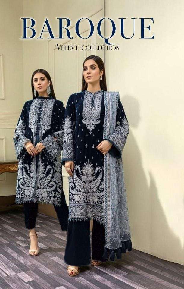 DEEPSY SUITS BAROQUE VELVET COLLECTION DESIGNER VELVET EMBROIDERED WINTER WEAR SUITS IN WHOLESALE RATE 