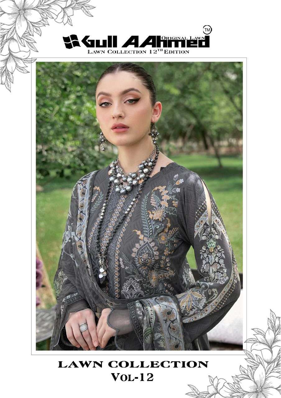 GULAHMED VOL 12 DESIGNER LAWN COTTON PRINTED DAILY WEAR SUITS IN WHOLESALE RATE 