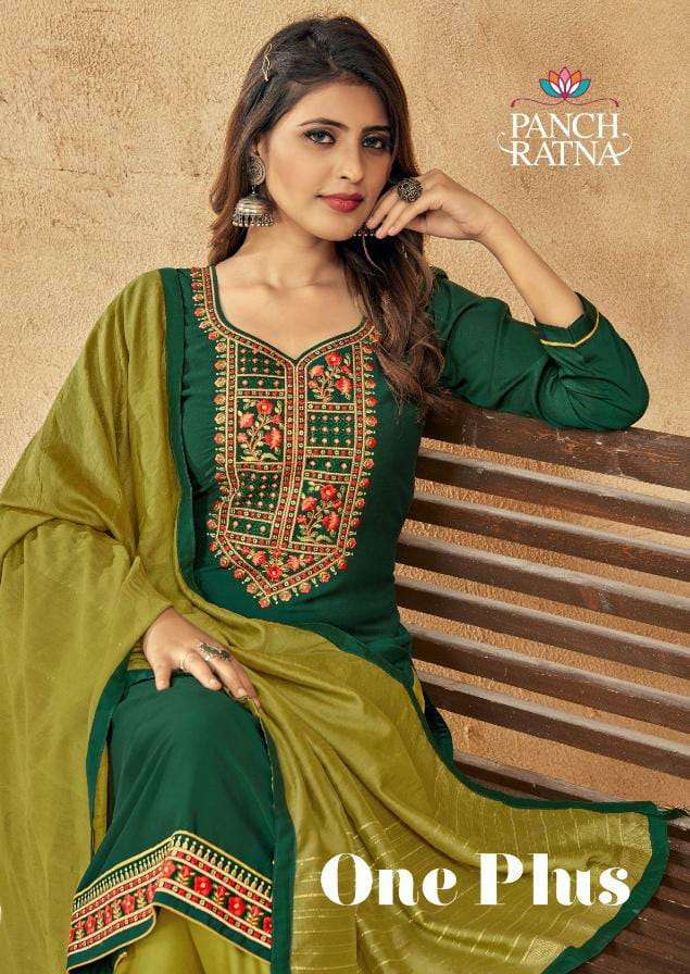 PANCH RTANA ONE PLUS DESIGNER PARAMPARA SILK EMBROIDERED FESTIVAL WEAR SUITS IN WHOLESALE RATE 