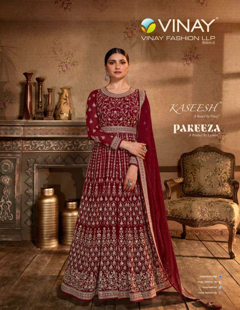 VINAY FASHION KASEESH PAKEEZA DESIGNER HEAVY GEORGETTE EMBROIDERED PARTY WEAR SUITS IN WHOLESALE RATE 