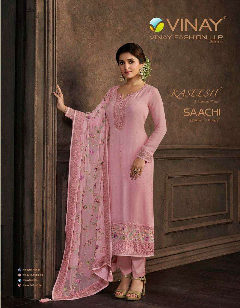 VINAY FASHION KASEESH SAACHI DESIGNER GEORGETTE EMBROIDERED PARTY WEAR SUITS IN WHOLESALE RATE 