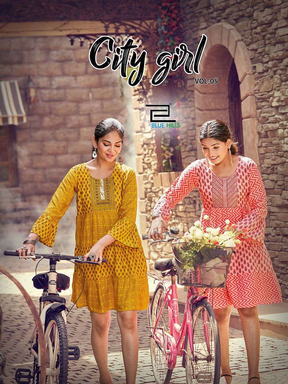 BLUE HILLS CITY GIRL VOL 5 DESIGNER RAYON EMBROIDERED KURTI IN WHOLESALE RATE 