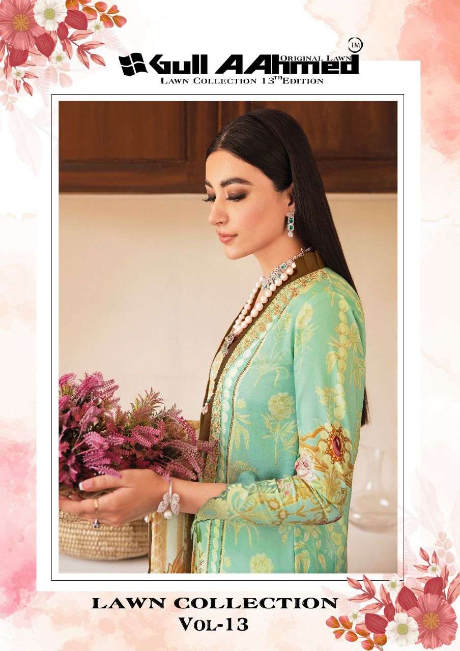 GULAHMED VOL 13 DESIGNER LAWN COTTON PRINTED DAILY WEAR SUITS IN WHOLESALE RATE 