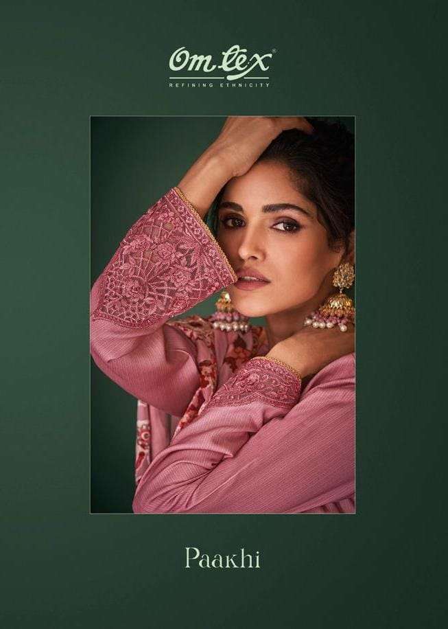 OMTEX PAAKHI DESIGNER EMBROIDERY WITH PASHMINA DIGITAL PRINTED WINTER WEAR SUITS IN WHOLESALE RATE 