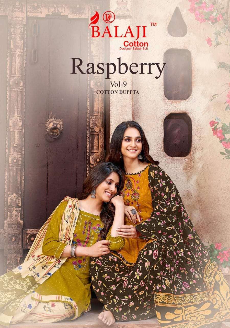 BALAJI COTTON RASPBERRY VOL 9 DESIGNER COTTON PRINTED DAILY WEAR SUITS IN WHOLESALE RATE 