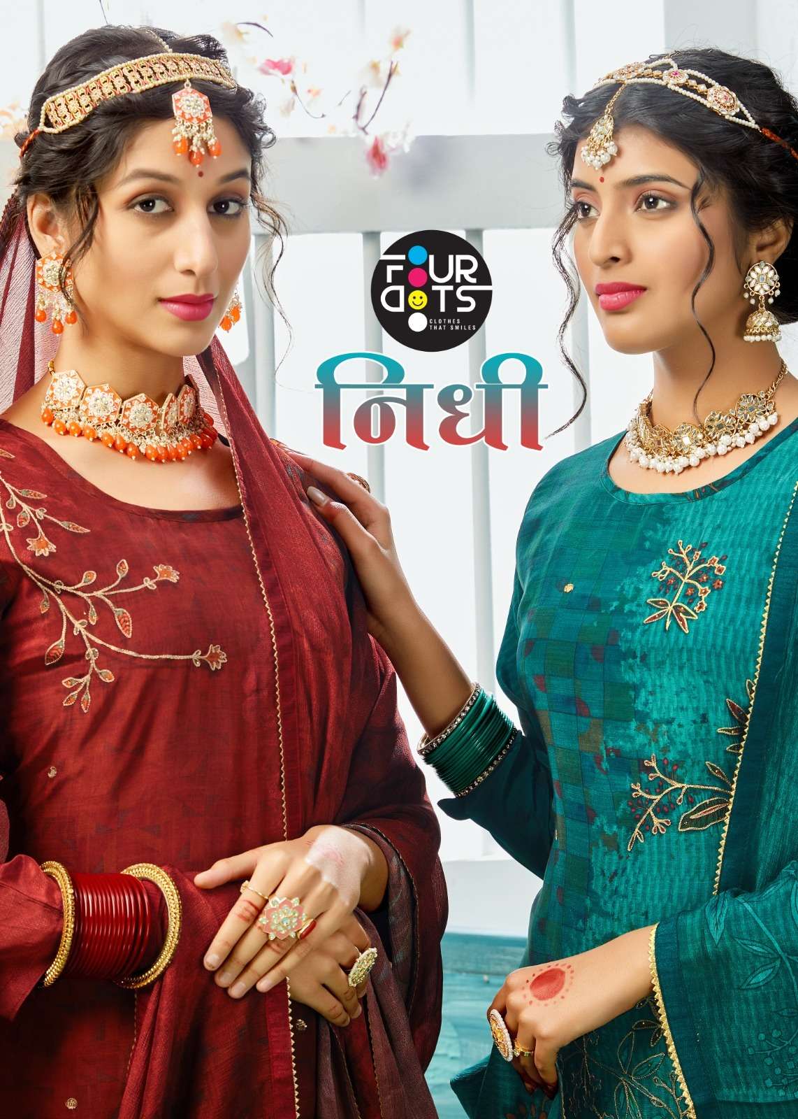 FOURDOTS NIDHI DESIGNER HANDWORK WITH CREPE DIGITAL PRINTED SUITS IN WHOLESALE RATE 