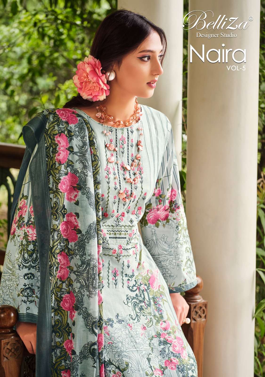 BELLIZA NAIRA VOL  5 DESIGNER COTTON PRINT WITH SELF EMBROIDERY WORK SUITS IN BEST WHOLESALE RATE