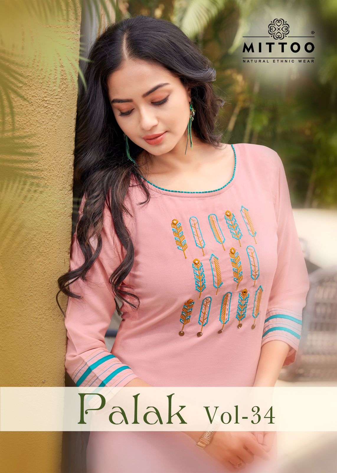 MITTO PALAK VOL 34 DESIGNER RAYON EMBROIDERY WORK LONG STYLISH KURTIS IN BEST WHOLESALE RATE