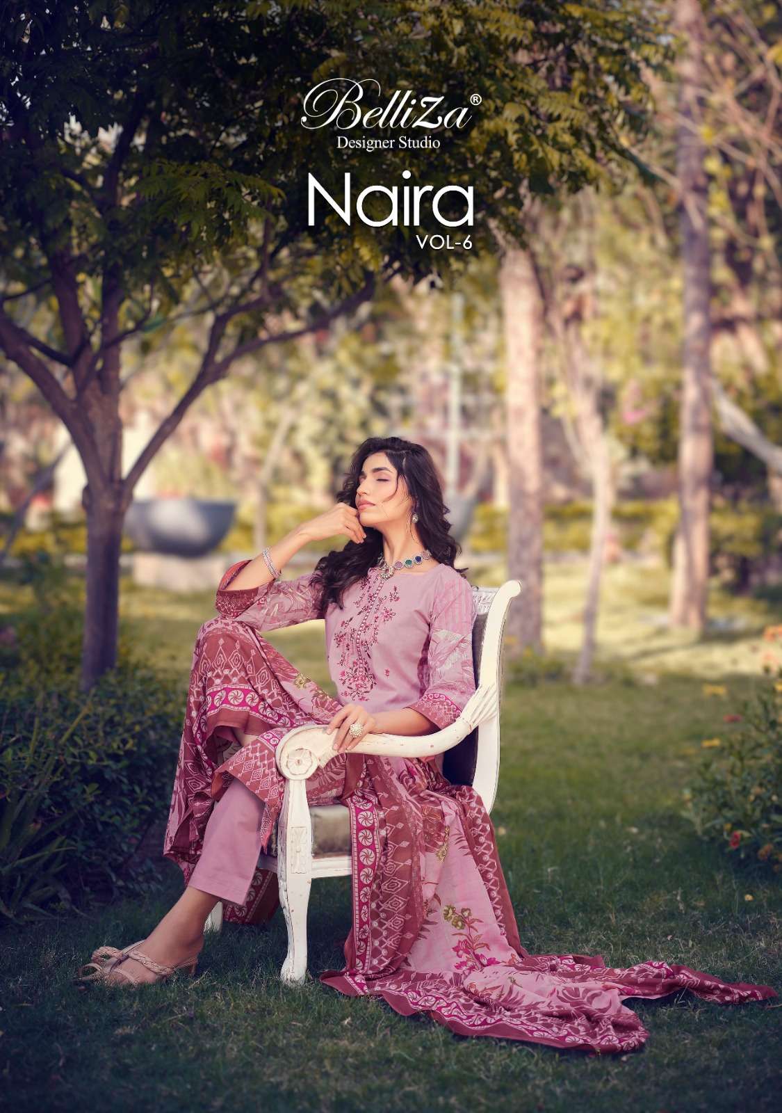 BELLIZA NAIRA VOL 6 DESIGNER COTTON PRINT WITH SELF EMBROIDERY WORK SUITS IN BEST WHOLESALE RATE
