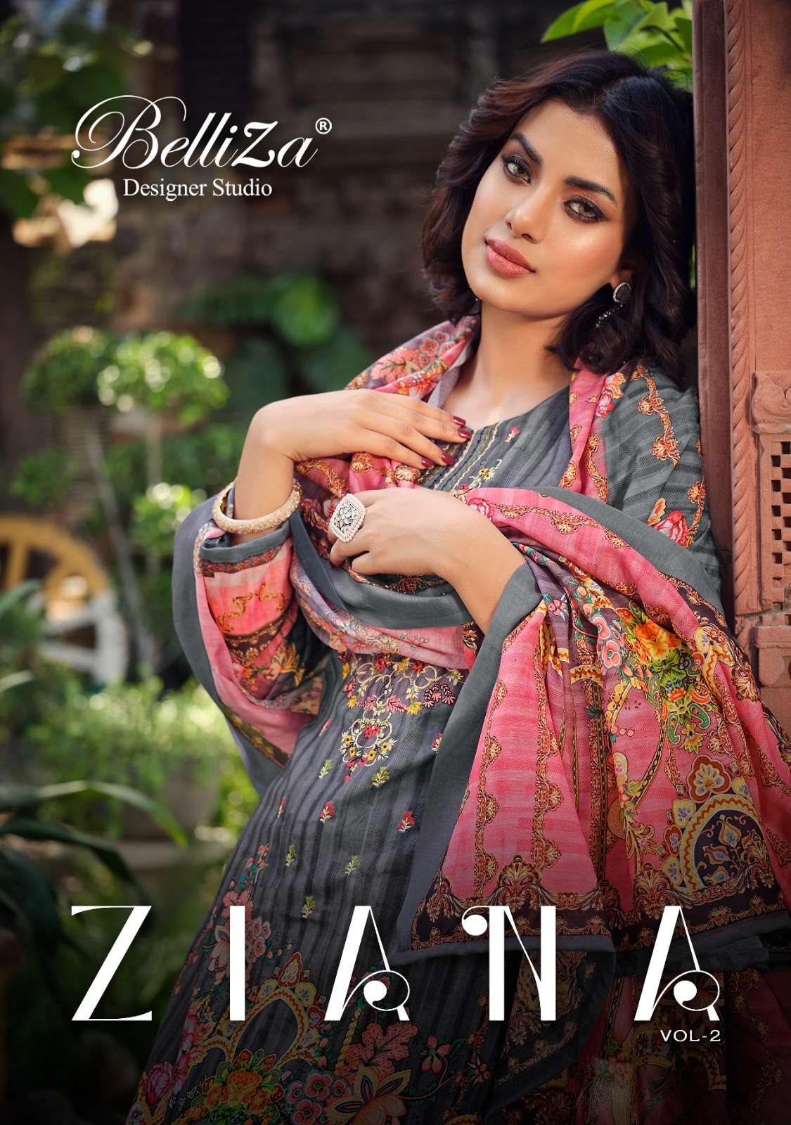BELLIZA ZIANA VOL 2 DESIGNER COTTON DIGITAL PRINT WITH SELF EMBROIDERY WORK CASUAL WEAR SUITS IN BEST WHOLESALE RATE