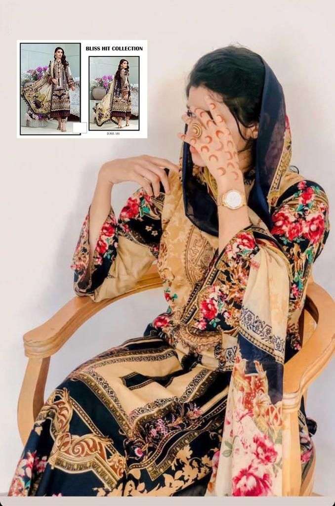 BLISS HIT COLLECTION VOL 1 DESIGNER COTTON PRINT WITH EMBROIDERY PATCH WORK PAKISTANI REPLICA SUITS IN BEST WHOLESALE RATE
