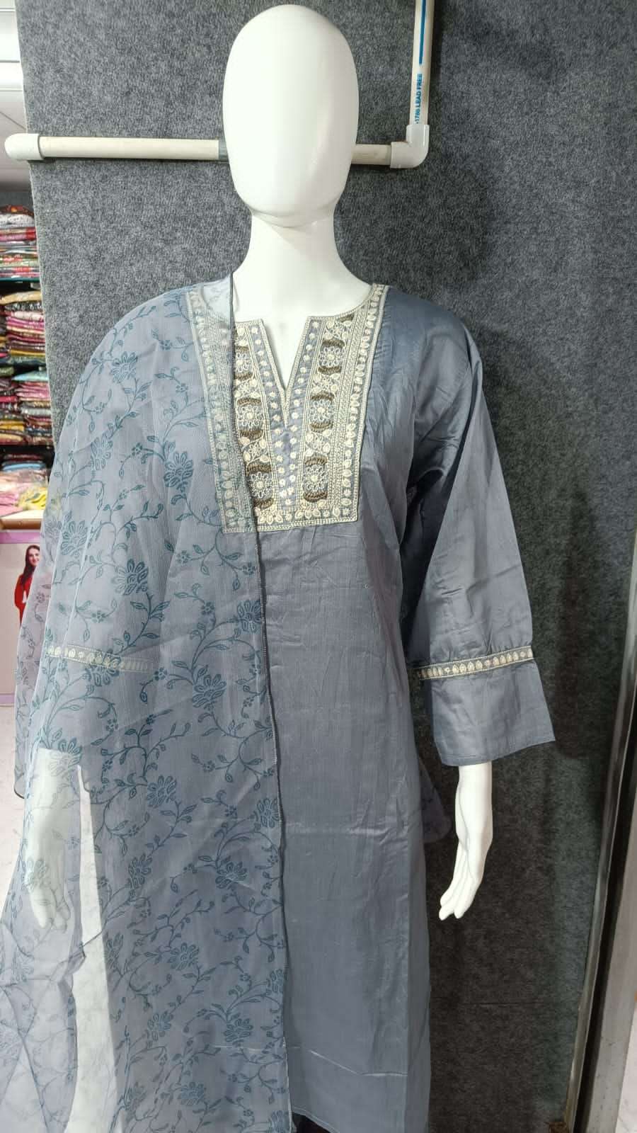 DESIGNER COTTON EMBROIDERY WORK READYMADE STITCHED SUITS IN BEST WHOLESALE RATE