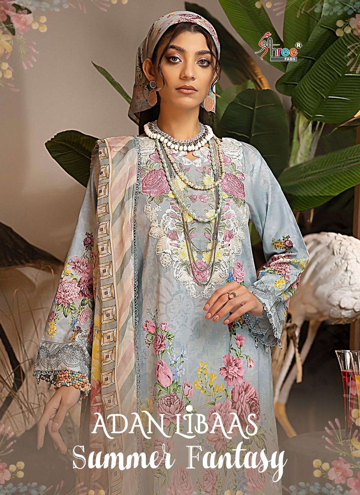 SHREE FAB ADNAN LIBAAS SUMMER FANTASY  DESIGNER COTTON PRINT WITH EMBROIDERY PATCHWORK PAKISTANI REPLICA HEAVY SUITS IN BEST WHOLESALE RATE