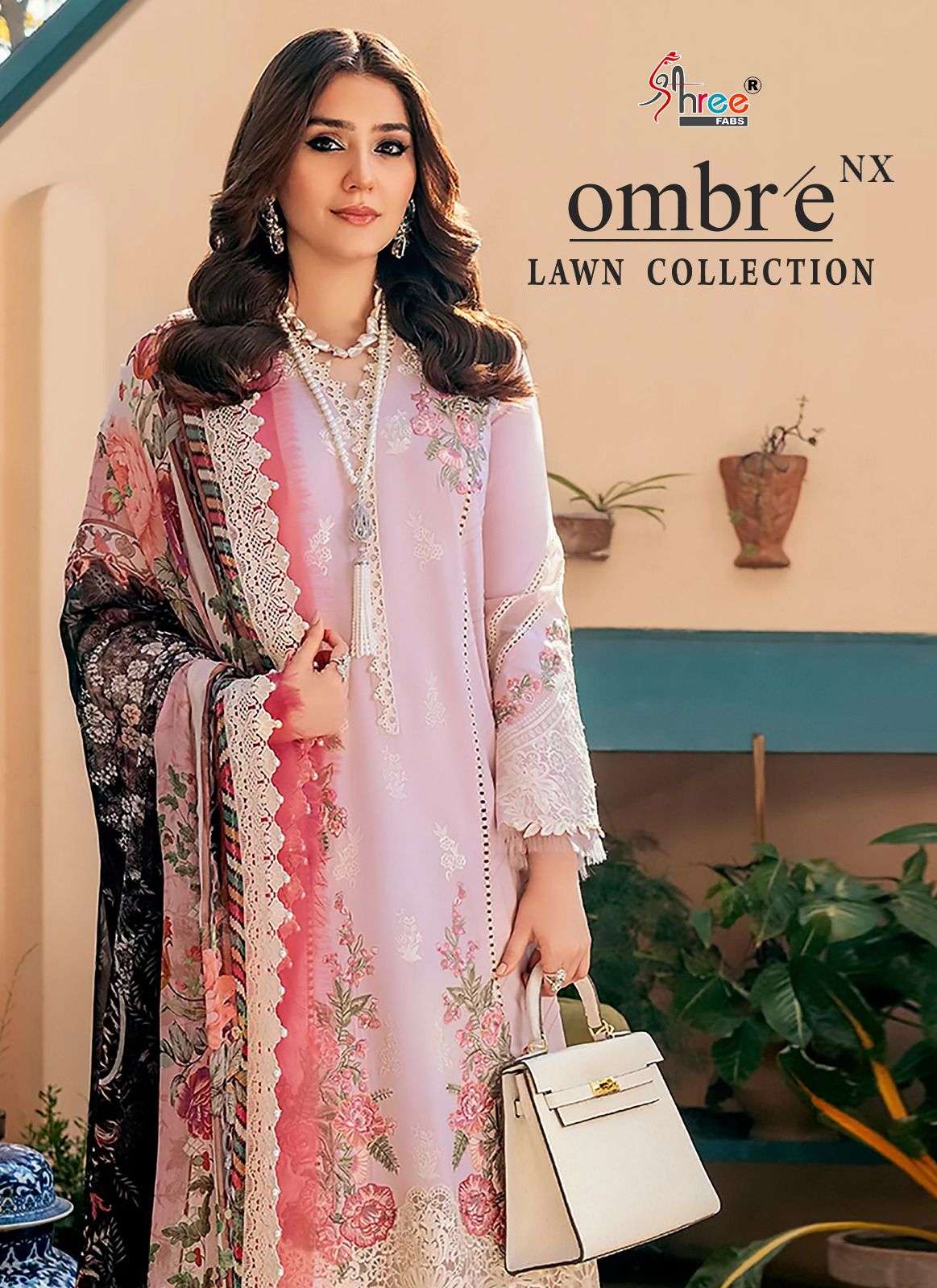 SHREE FAB OMBRE LAWN COLLECTION NX DESIGNER LAWN COTTON EMBROIDERY WORK PAKISTANI REPLICA HEAVY SUITS WHOLESALE 