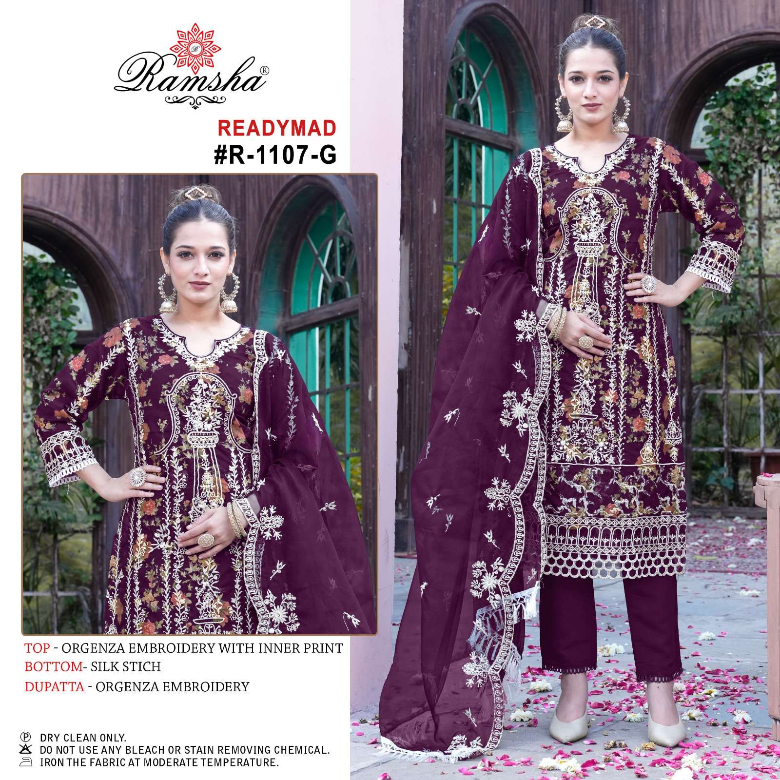 Ramsha R 1107 E To H Embroidered Ready Made Salwar Suit