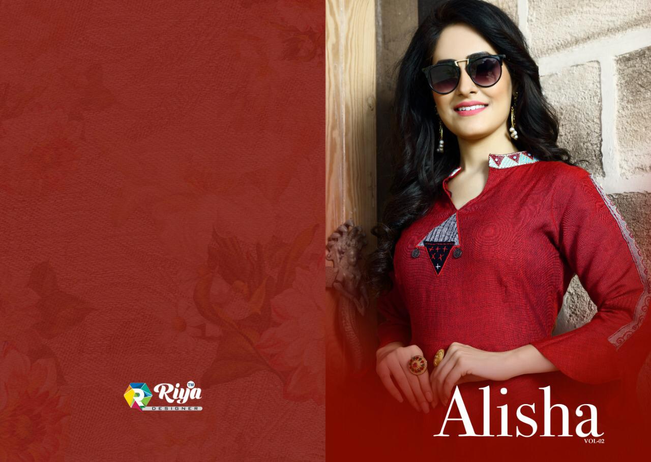Riya Designer Alisha Vol 2 Designer Namo Slub Kurti Whoesale