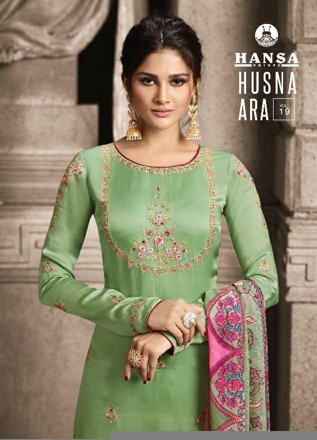 Hansa Husna Ara Vol 19 Designer Embroidery Suits Wholesale.