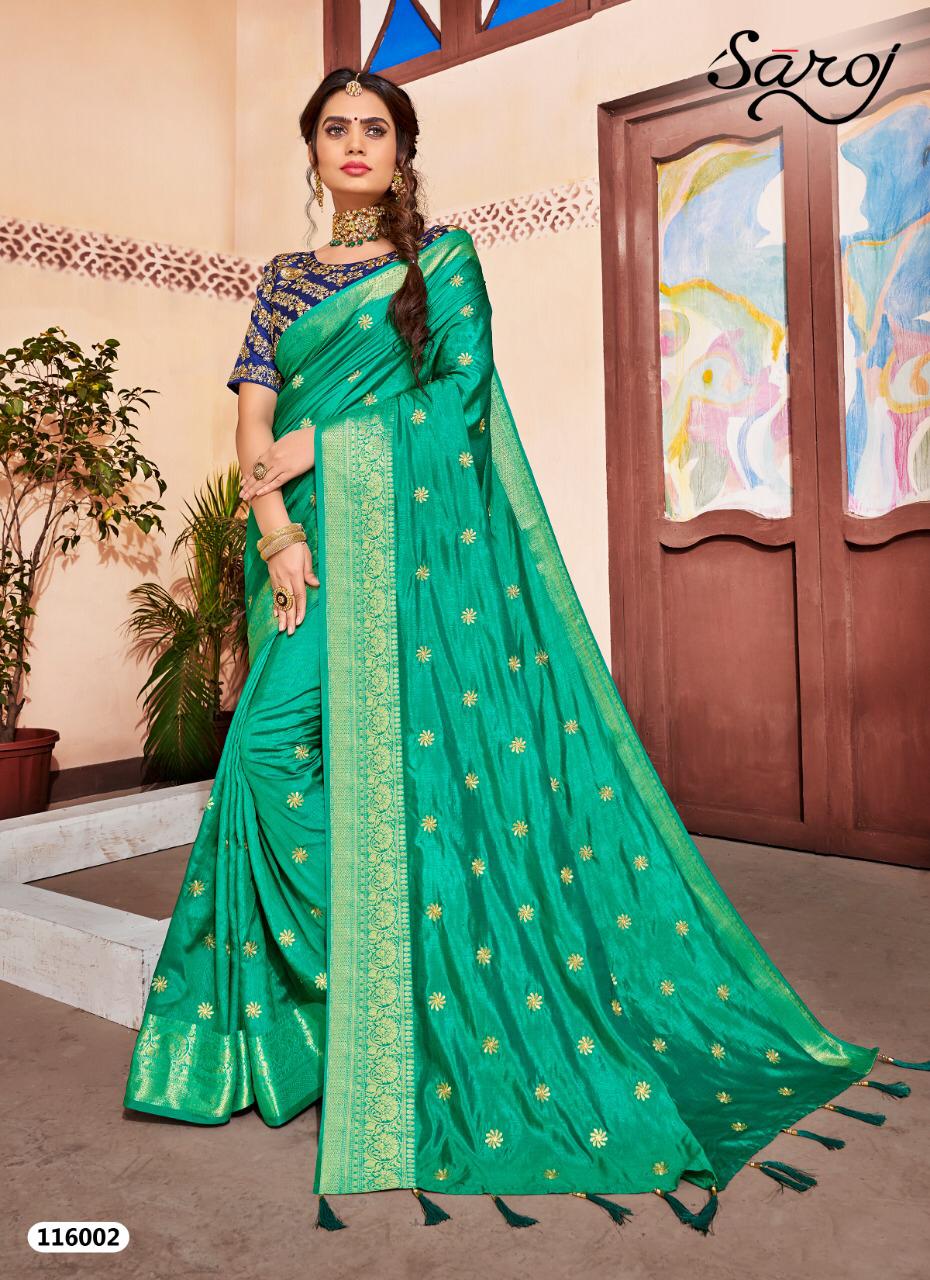 Saroj Saree Silk India Vol 3 Designer Silk Embroidery Work Festival Wear Sarees In Best Wholesale Rate