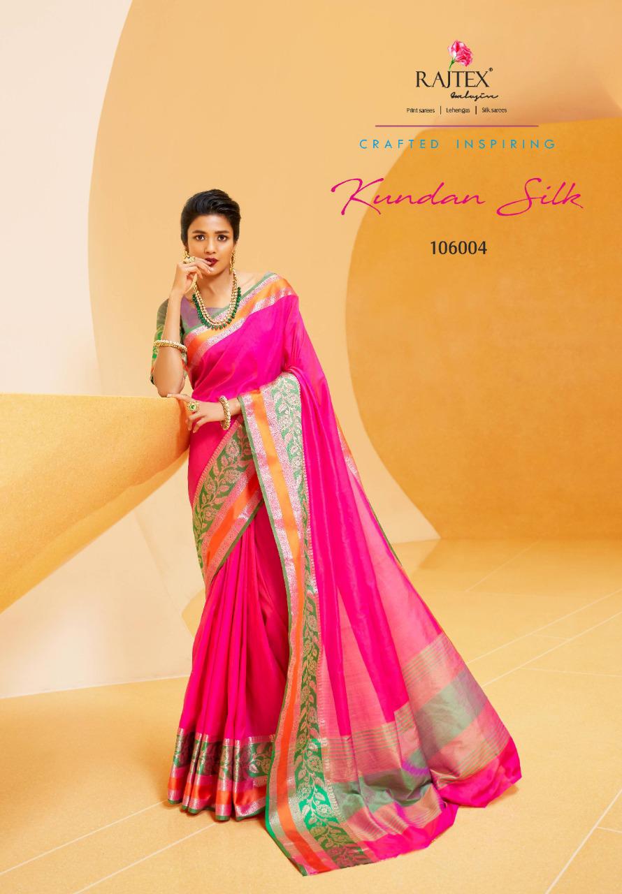 Rajtex Kundan Silk Designer Soft Krystal Silk Festival Wear Sarees In Best Wholesale Rate