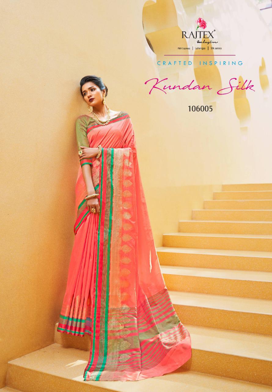 Rajtex Kundan Silk Designer Soft Krystal Silk Festival Wear Sarees In Best Wholesale Rate