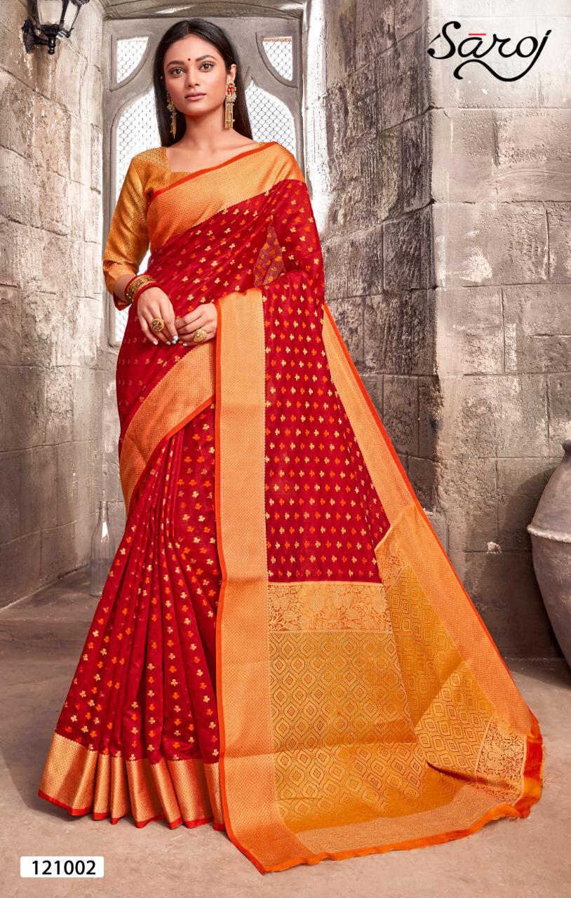 Saroj Saree Kesar Silk Banarasi Silk Festival Wear Sarees In Best Wholesale Rate