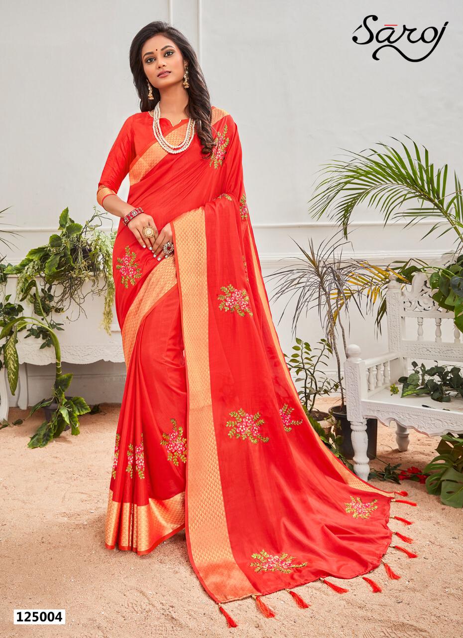 Heavy Embroidery Party Wear Designer Digital Print Sarees