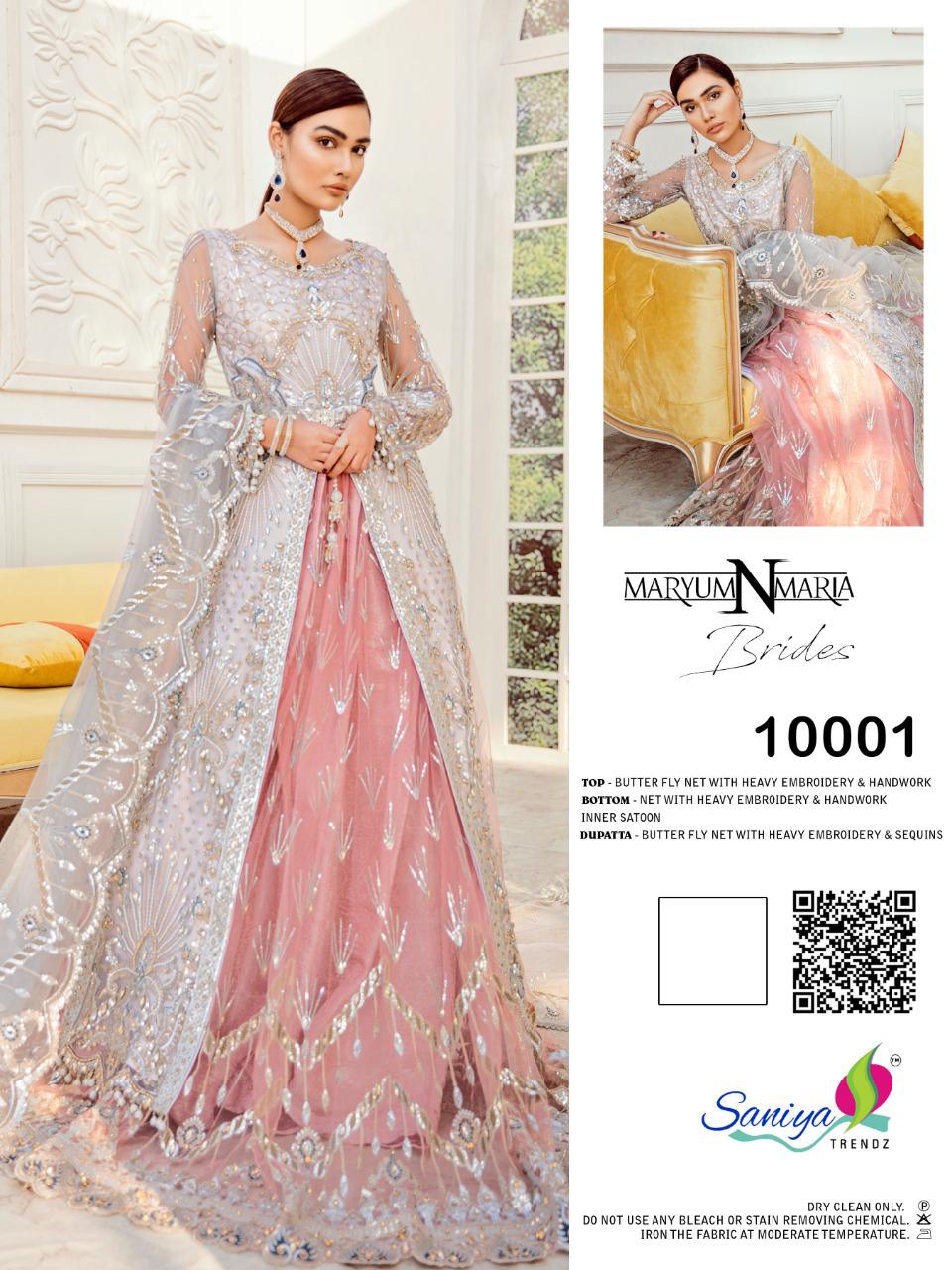 Saniya Trendz Maryum And Maria Designer Heavy Embroidery Bridal Wear Suits Wholesale