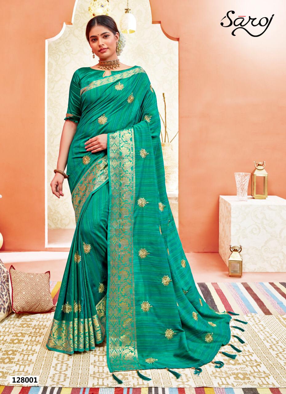 Saroj Saree Raadhya Designer Embroidery Butta Silk Saree In Best Wholesale Rate